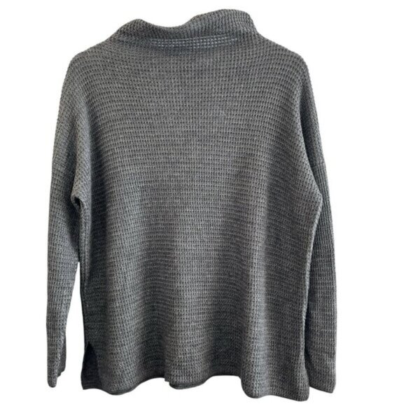 NWT Eileen Fisher Organic Cotton Lyocell Funnel Neck Sweater Top Size S Ash $248 - Picture 2 of 5